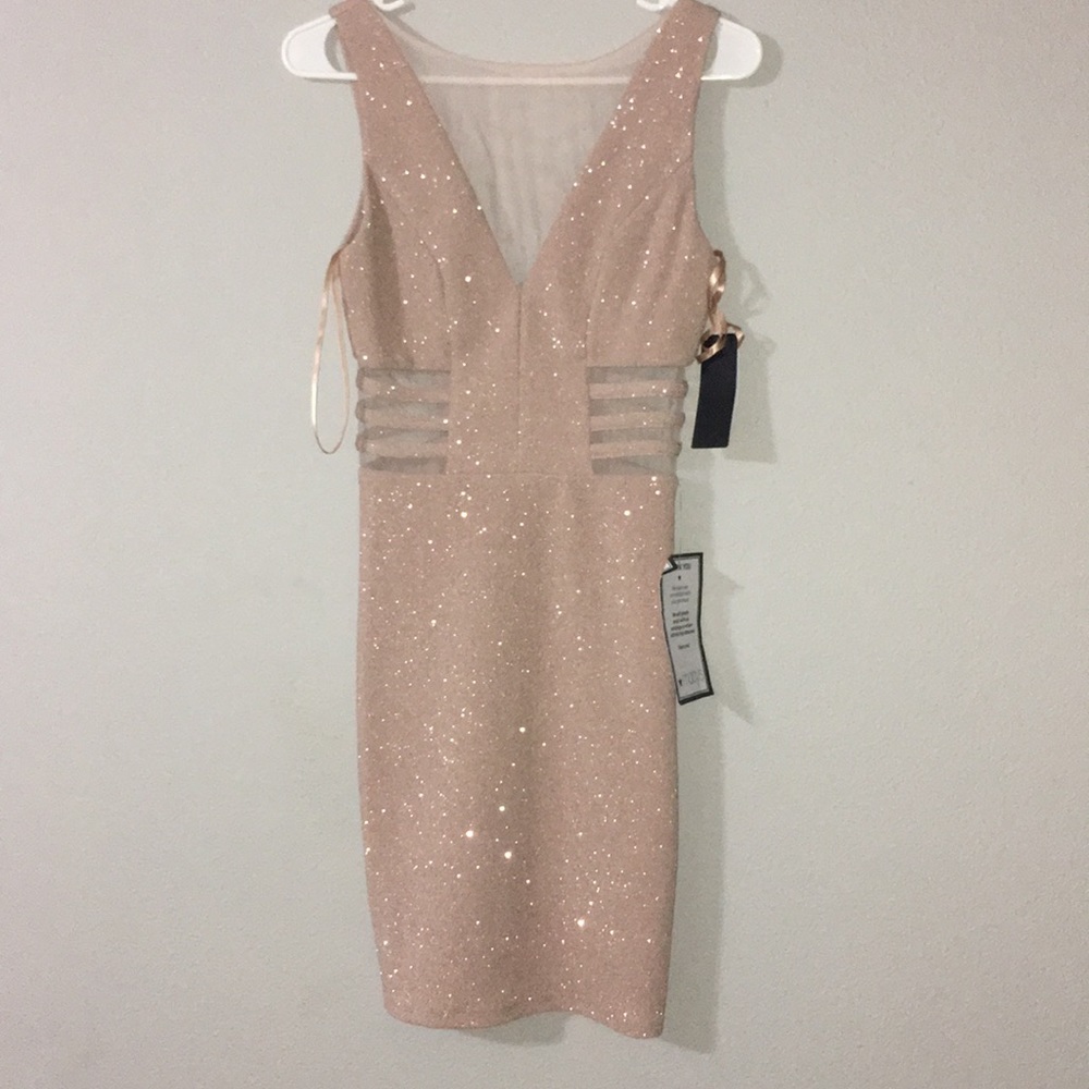 Pink sparkle city studio dress